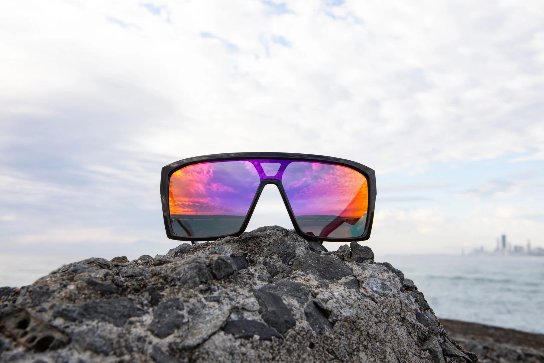 Unit Command Polarised Sunglasses - Black / Purple / Orange