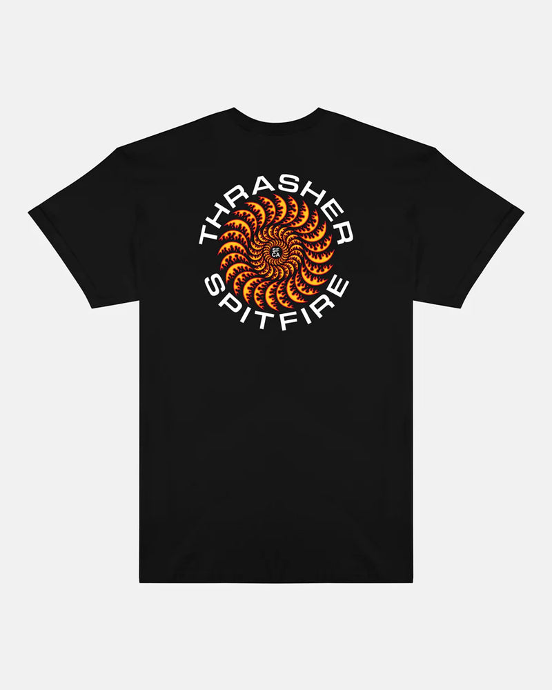 Thrasher X Spitfire Classic Swirl Tee - Black