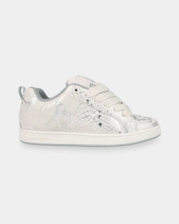DC Womens Court Graffik - Lily White/Grey/Metallic Silver