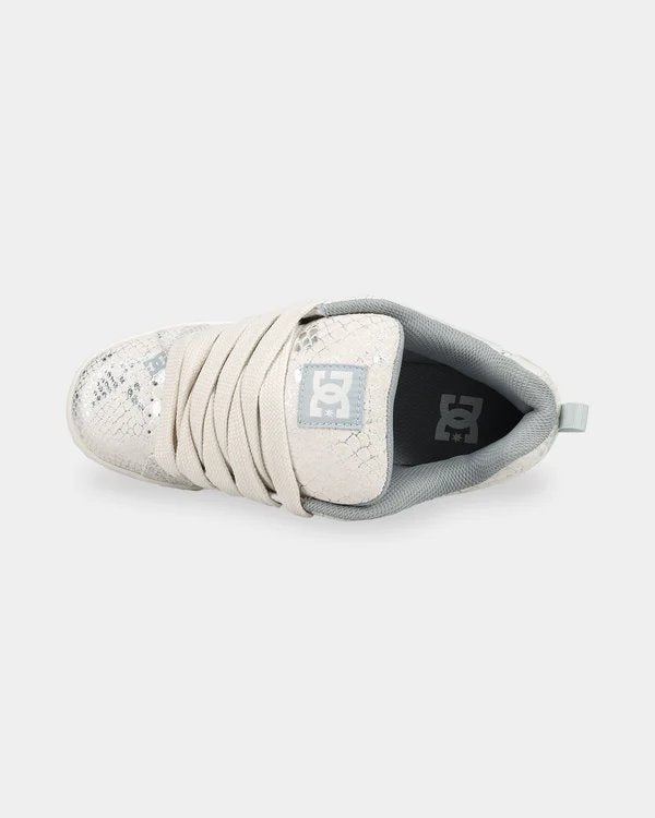 DC Womens Court Graffik - Lily White/Grey/Metallic Silver