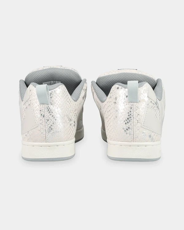 DC Womens Court Graffik - Lily White/Grey/Metallic Silver