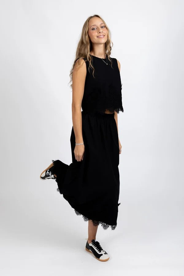 Federation Poppy Skirt - Black