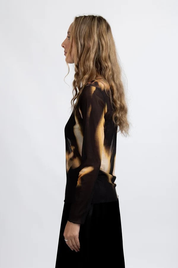 Federation Iris Long Sleeve Top - Black