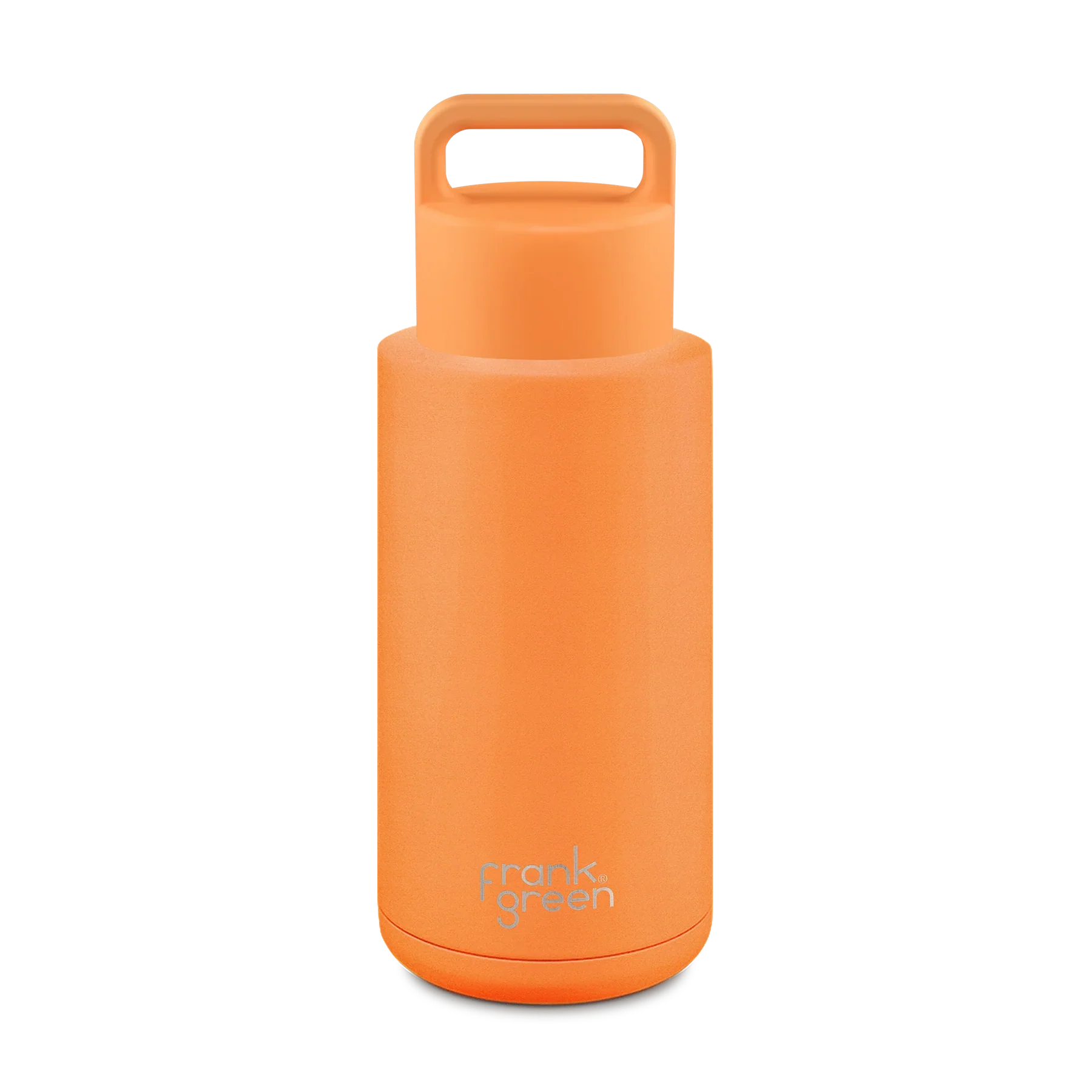 Frank Green Neon Orange Reusable Bottle (Grip Finish) with Grip Lid - 1,000ml (34oz)