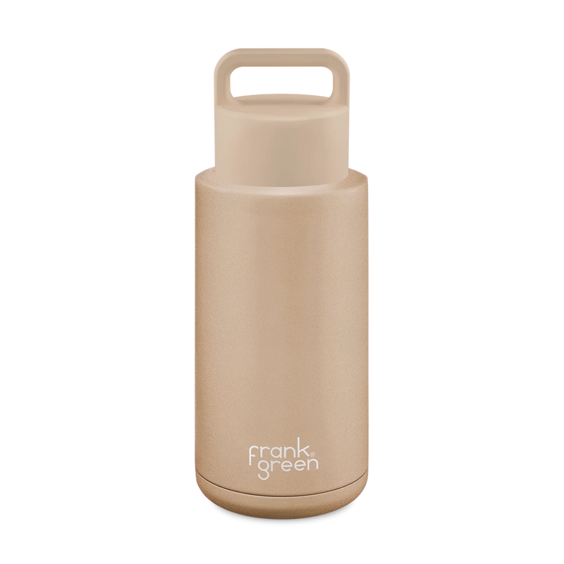 Frank Green Soft Stone Reusable Bottle (Grip Finish) with Grip Lid - 1,000ml (34oz)