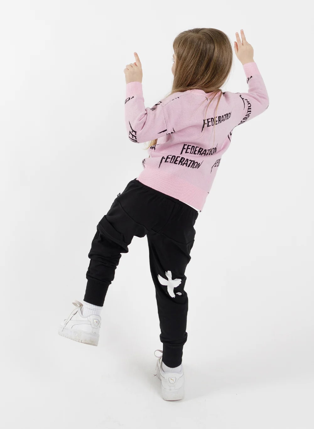 Federation Kids Playground Trackies - Plus Dot Black