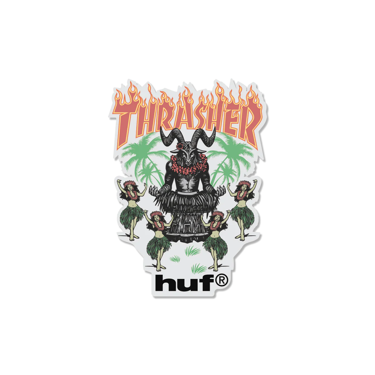 Huf X Thrasher Goat Luau Sticker