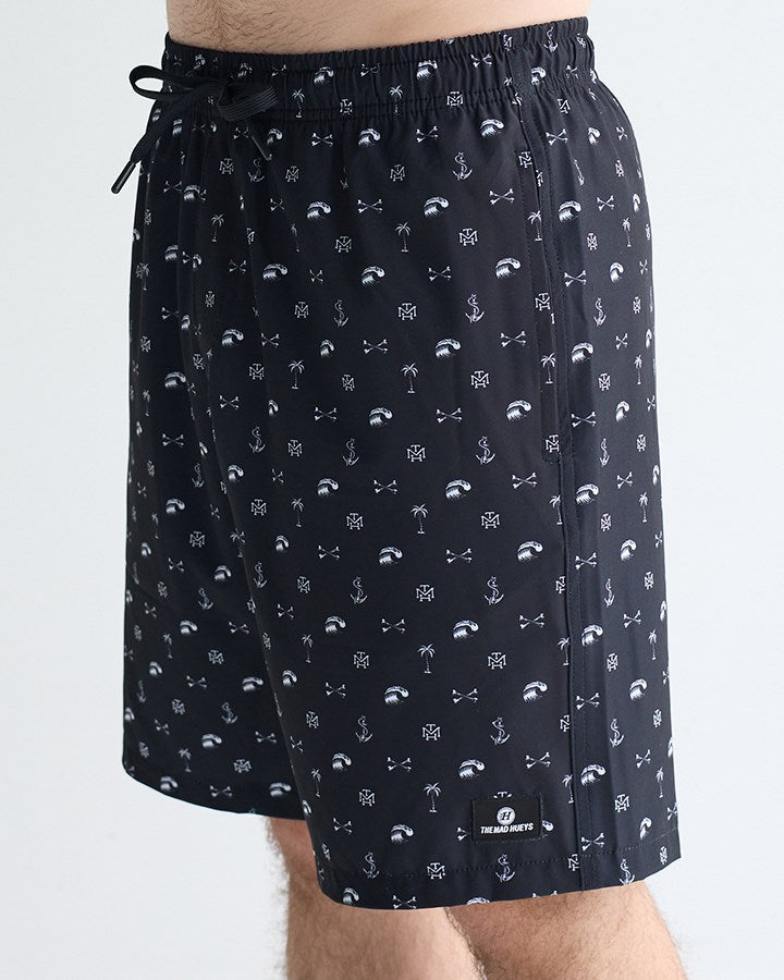 The Mad Hueys ANCHOR BONES | 19" SWIM  VOLLEY SHORT