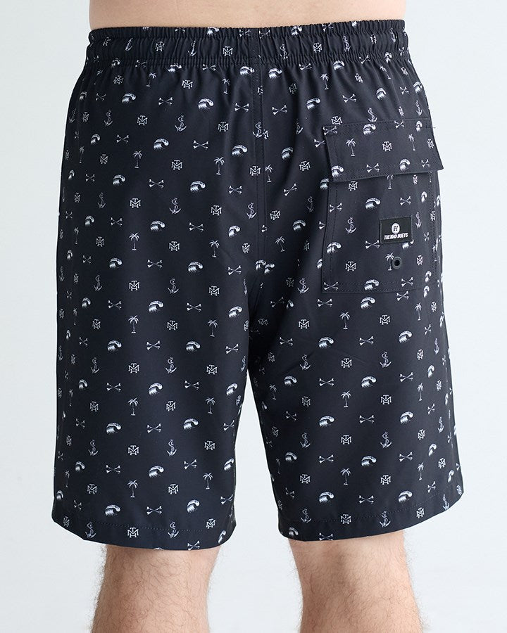 The Mad Hueys ANCHOR BONES | 19" SWIM  VOLLEY SHORT