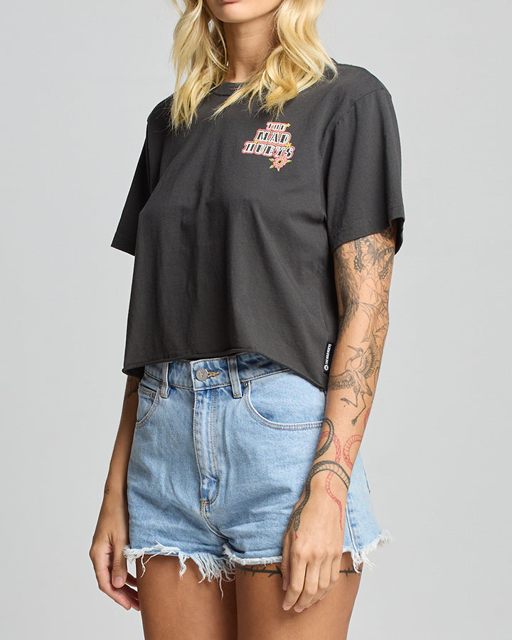 The Mad Hueys SKULL TATTOO | WOMENS CROP SS TEE