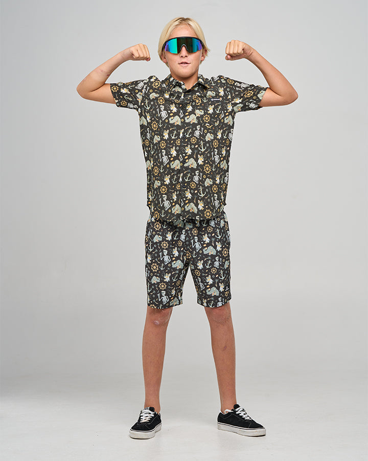 The Mad Hueys CROC CAPTAIN | YOUTH SS WOVEN SHIRT