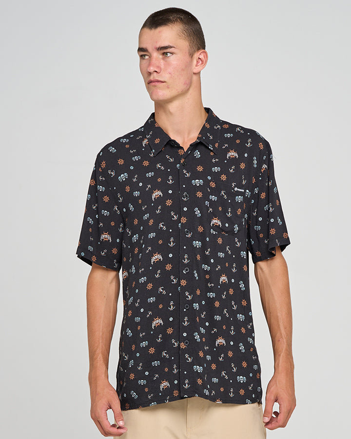 The Mad Hueys TRIPLE ANCHOR | SS WOVEN SHIRT