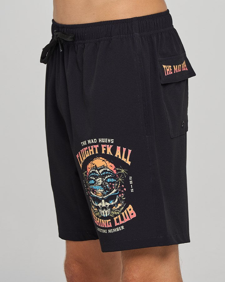 The Mad Hueys CAUGHT FK ALL SKULL | 19" BOAT VOLLEY SHORT