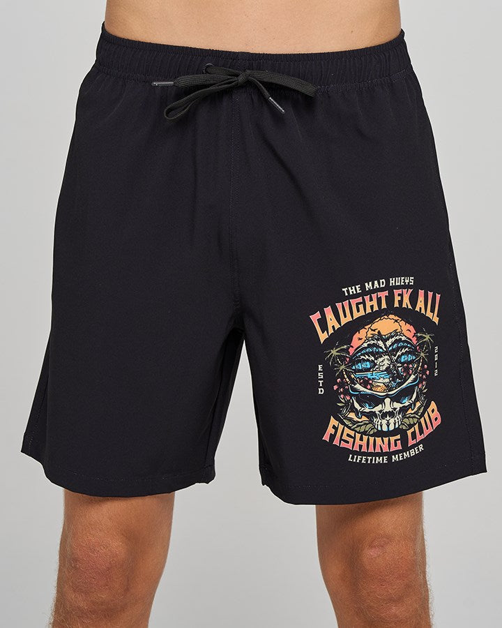 The Mad Hueys CAUGHT FK ALL SKULL | 19" BOAT VOLLEY SHORT