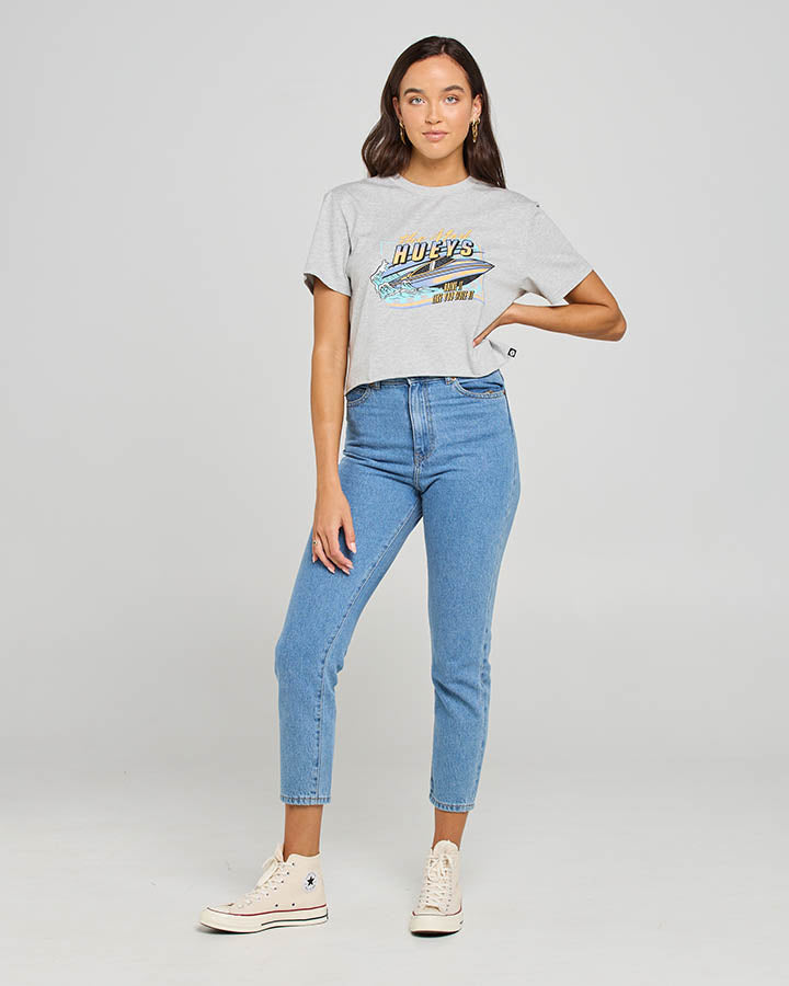 The Mad Hueys Drive It Like You Stole It Womens Crop Tee