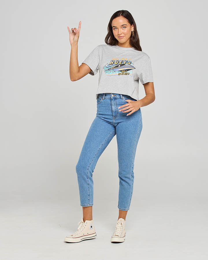 The Mad Hueys Drive It Like You Stole It Womens Crop Tee