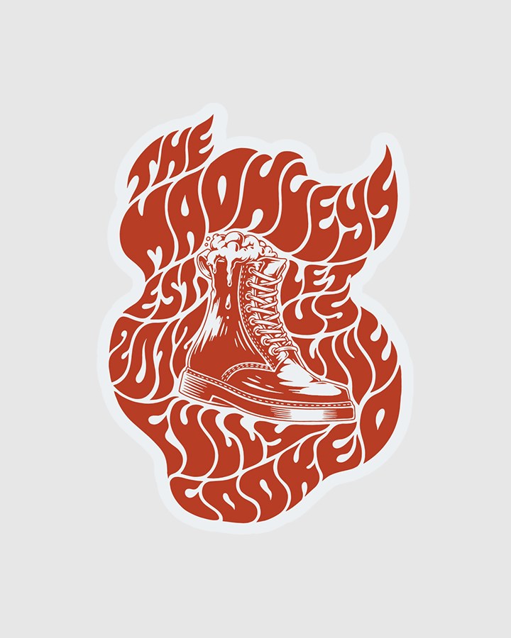 The Mad Hueys Cooked Shoey Sticker