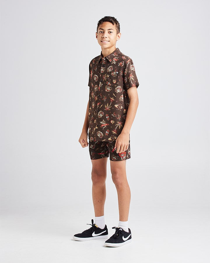 The Mad Hueys Hueys Tattoo Youth Woven Shirt