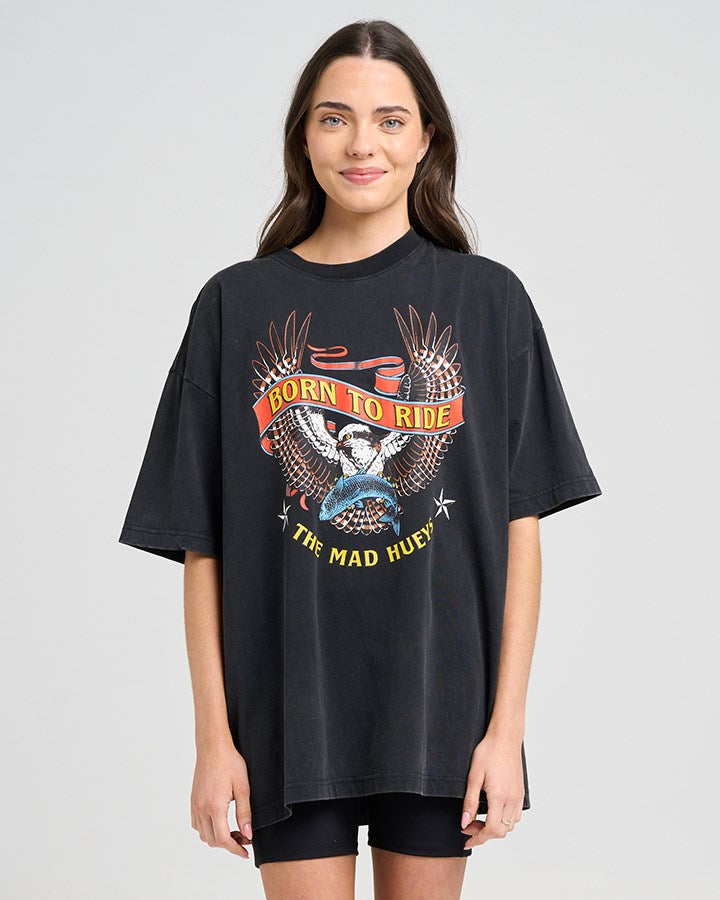 The Mad Hueys BORN TO RIDE | WOMENS OVERSIZED TEE