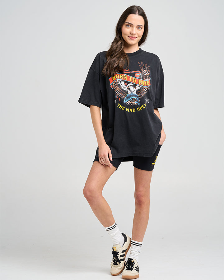 The Mad Hueys BORN TO RIDE | WOMENS OVERSIZED TEE
