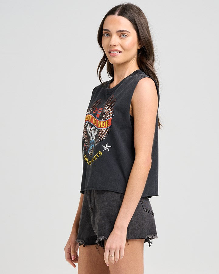 The Mad Hueys BORN TO RIDE | WOMENS CROP MUSCLE