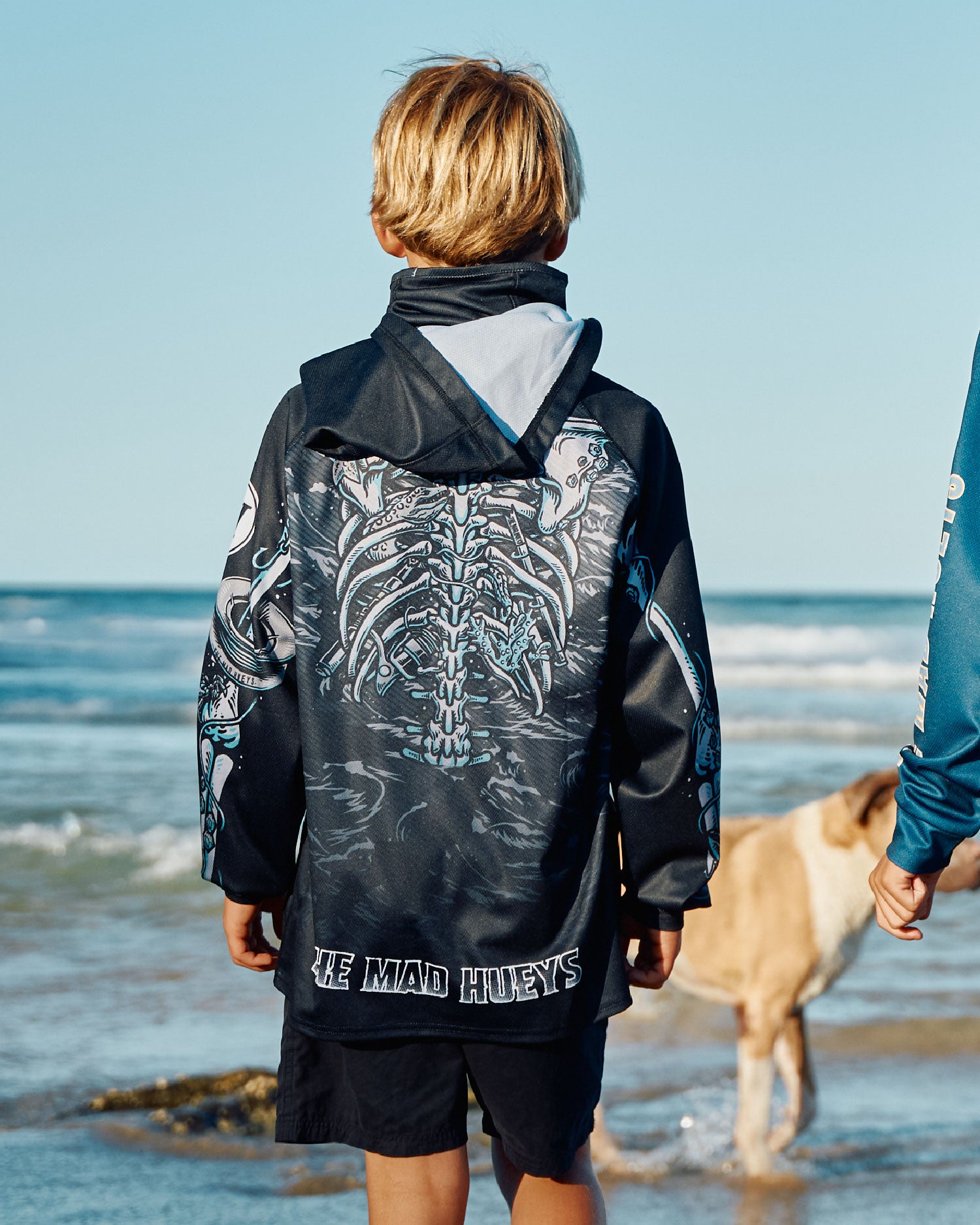 The Mad Hueys SKELETON HUEYS | YOUTH UPF 50+ HOODED MASKED FISHING JERSEY