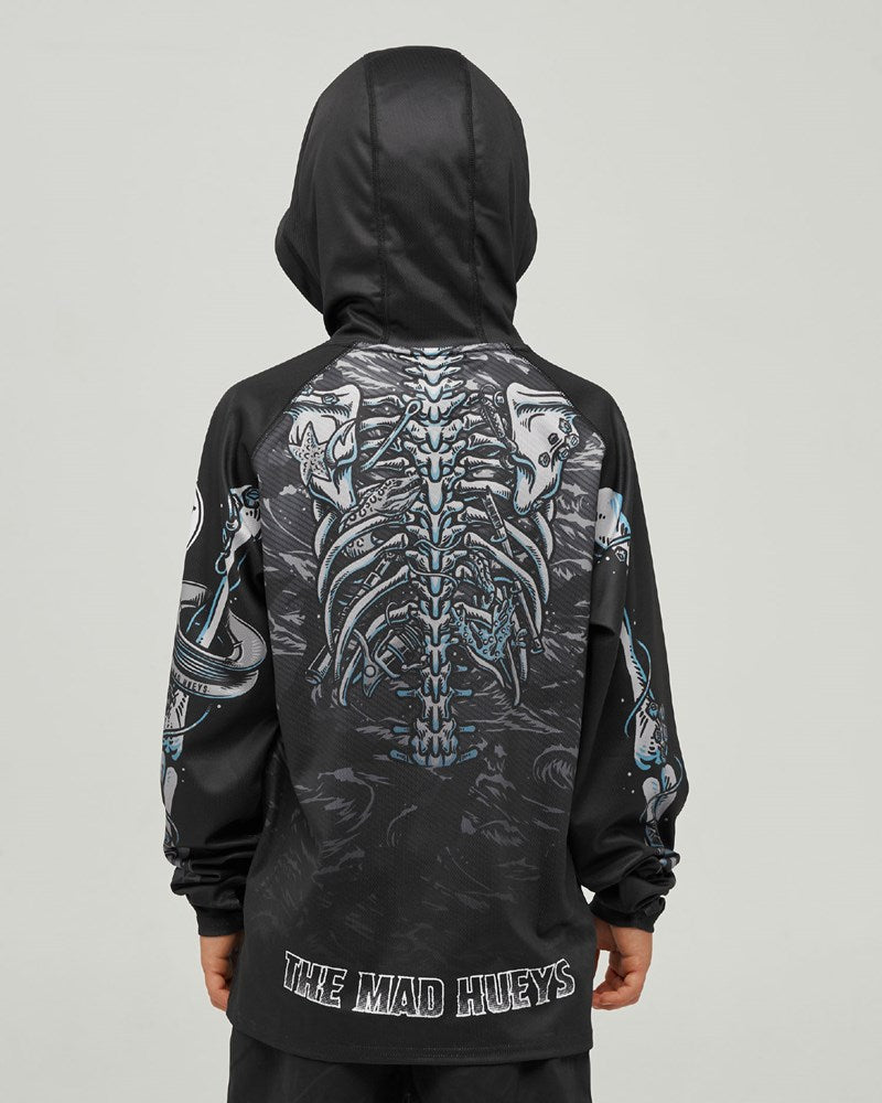 The Mad Hueys SKELETON HUEYS | YOUTH UPF 50+ HOODED MASKED FISHING JERSEY