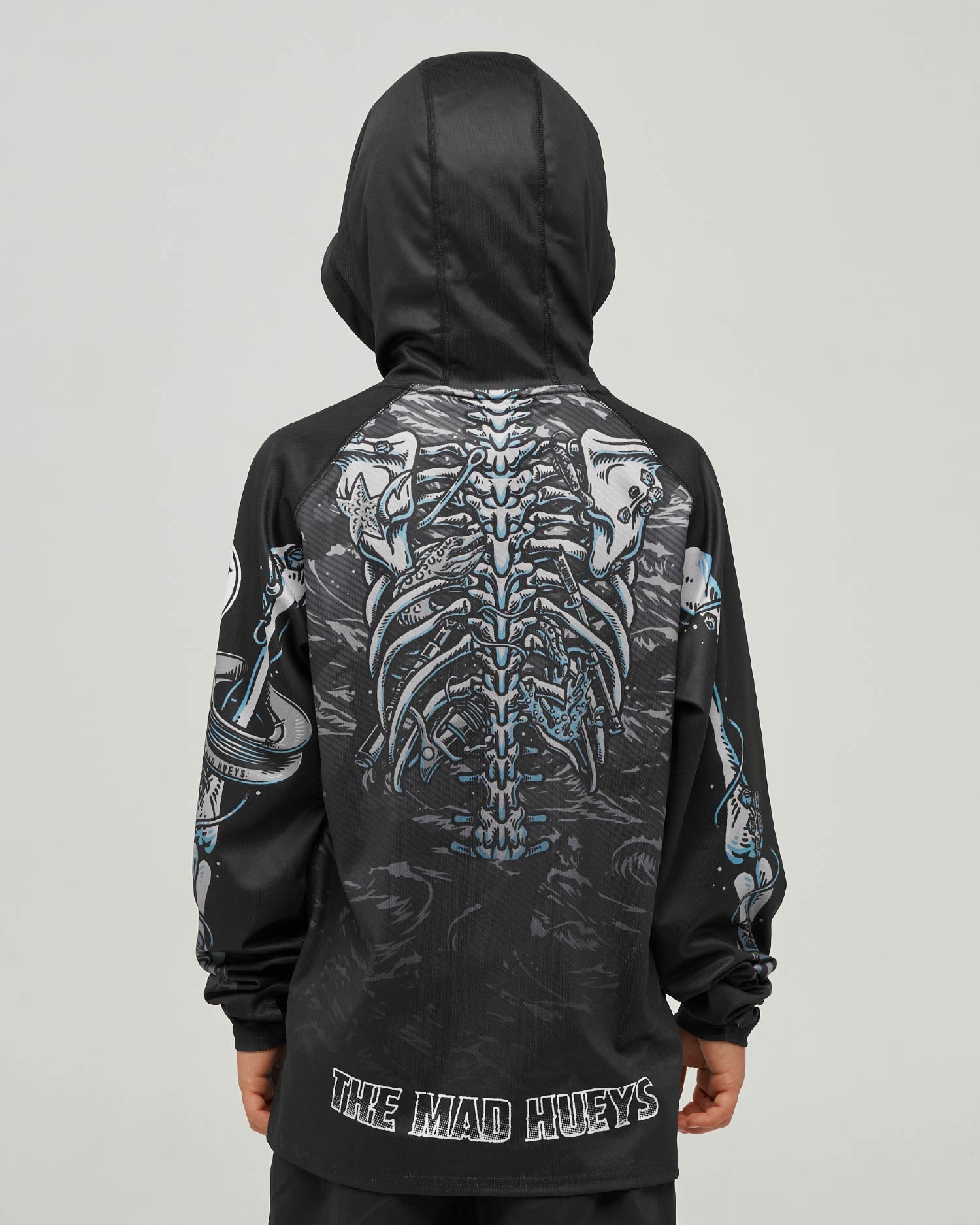The Mad Hueys SKELETON HUEYS | YOUTH UPF 50+ HOODED MASKED FISHING JERSEY