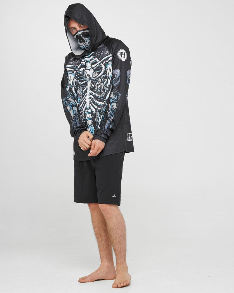 The Mad Hueys SKELETON HUEYS | UPF 50+ HOODED MASKED FISHING JERSEY