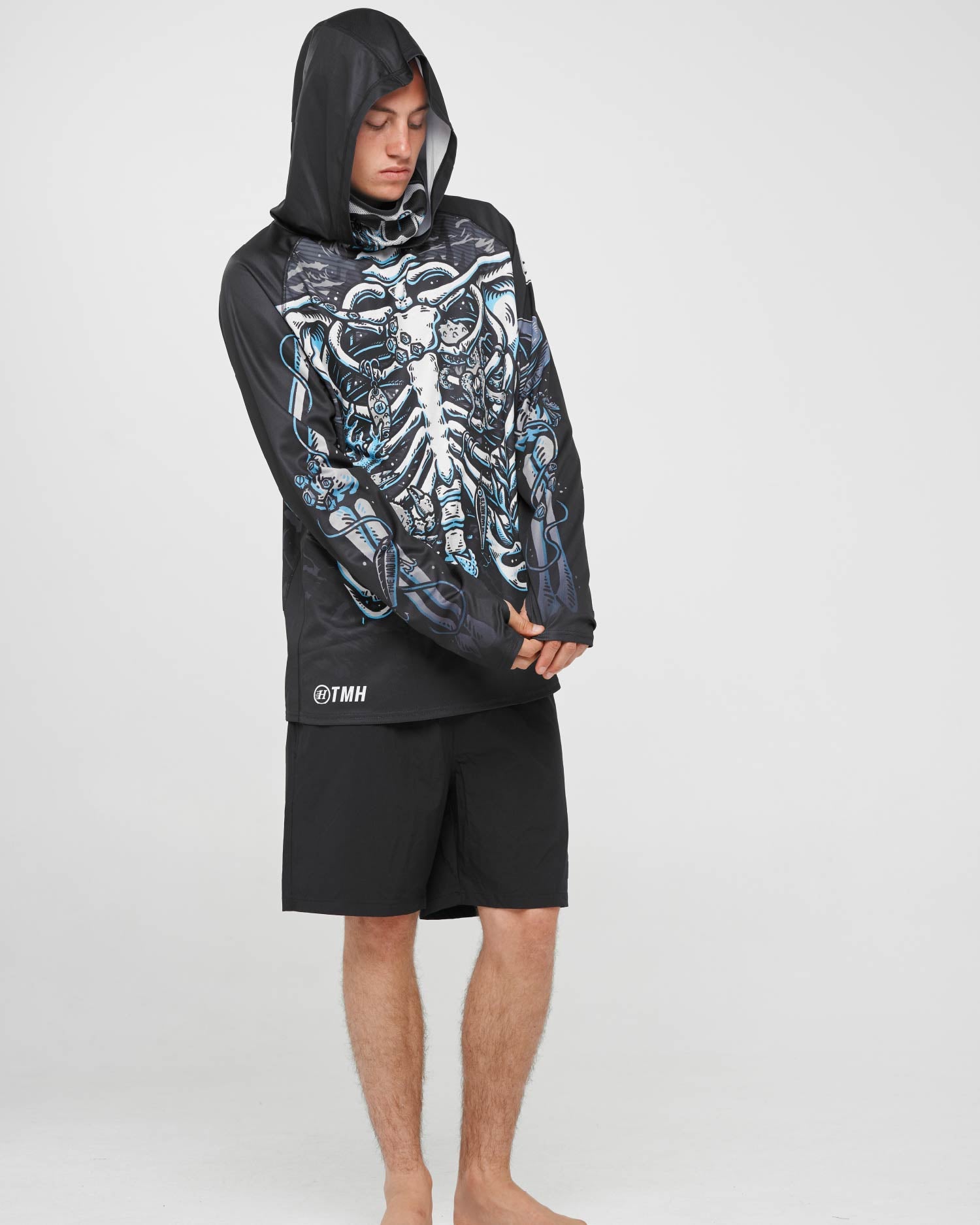The Mad Hueys SKELETON HUEYS | UPF 50+ HOODED MASKED FISHING JERSEY