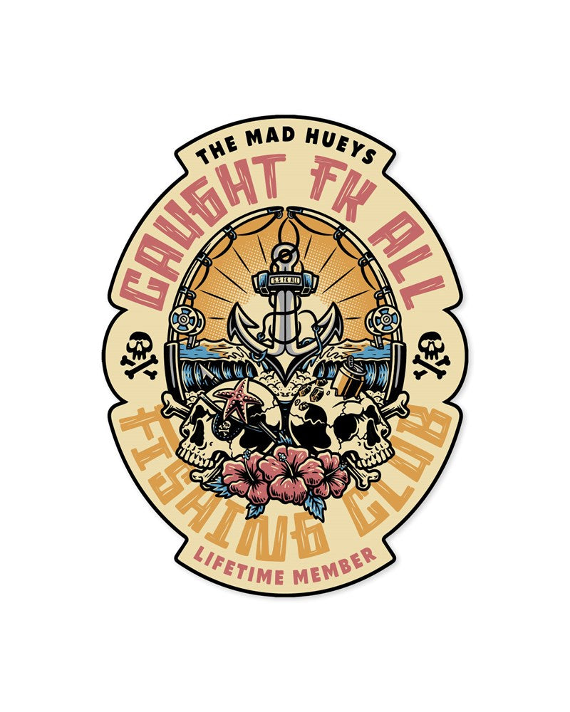 The Mad Hueys CAUGHT FK SKULL | STICKER