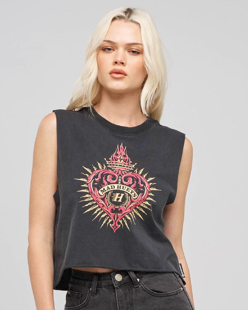The Mad Hueys HUEYS HEART | WOMENS CROP MUSCLE
