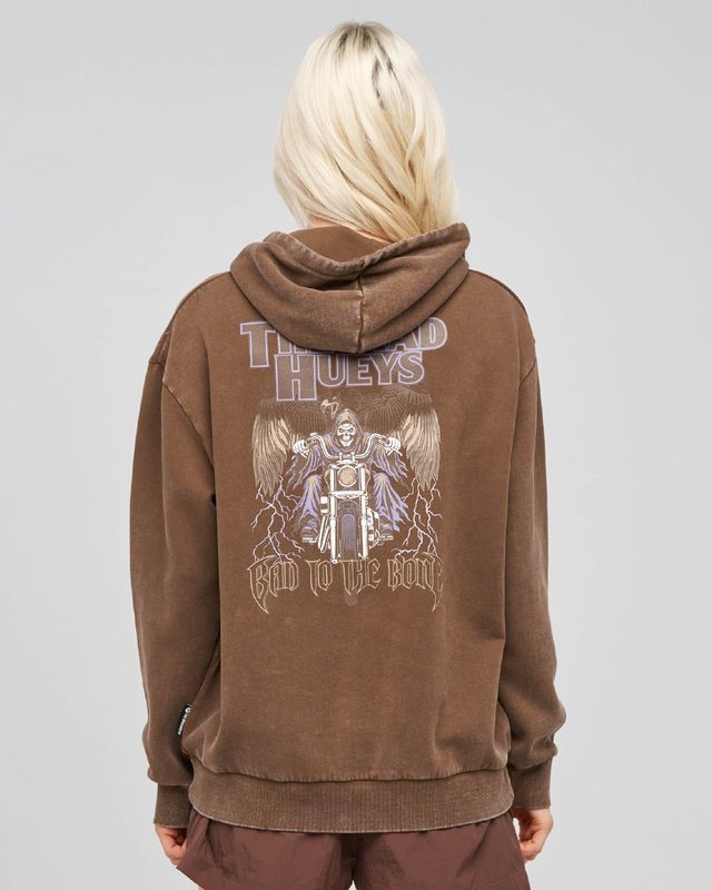 The Mad Hueys BAD TO THE BONE| WOMENS HOODED PULLOVER