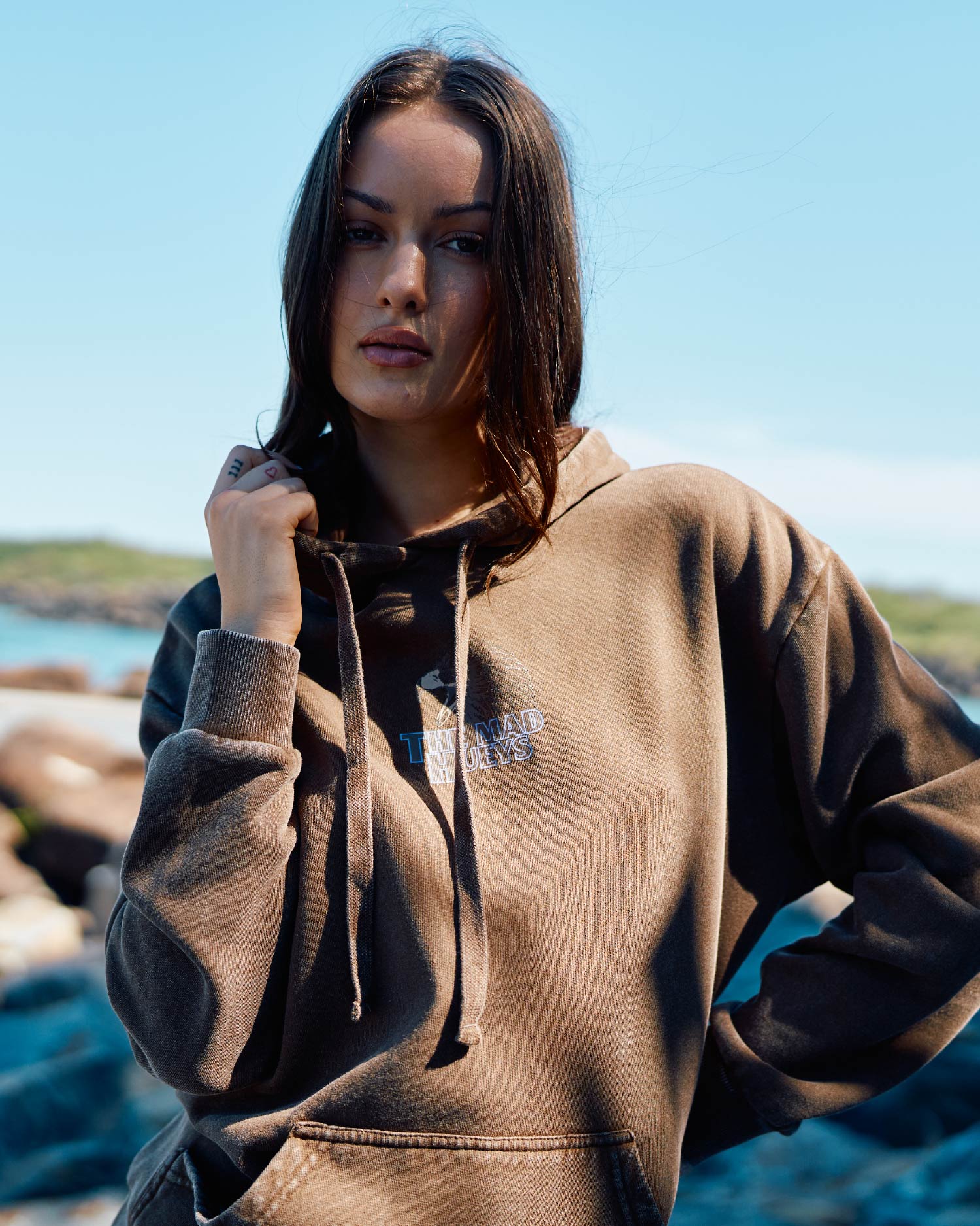 The Mad Hueys BAD TO THE BONE| WOMENS HOODED PULLOVER