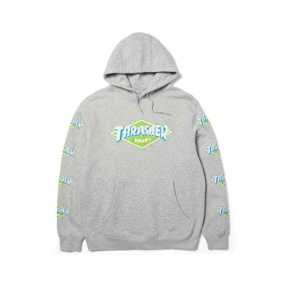 Huf X Thrasher Logo Hoodie - Heather Grey