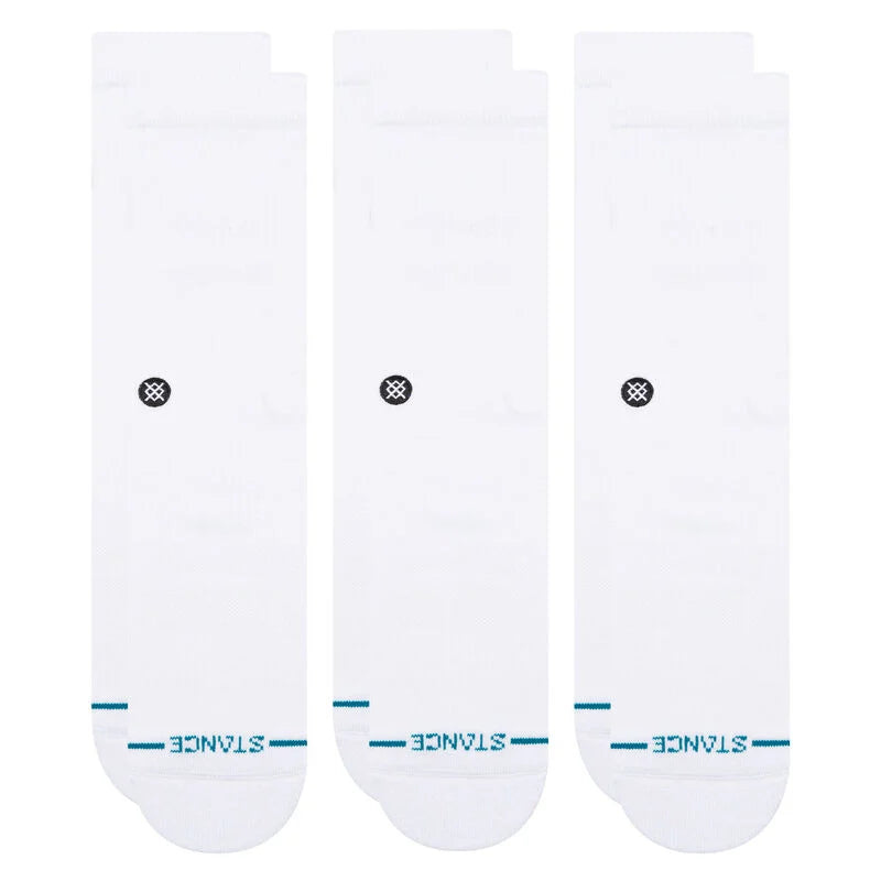 Stance Icon 3 Pack Crew Socks - White