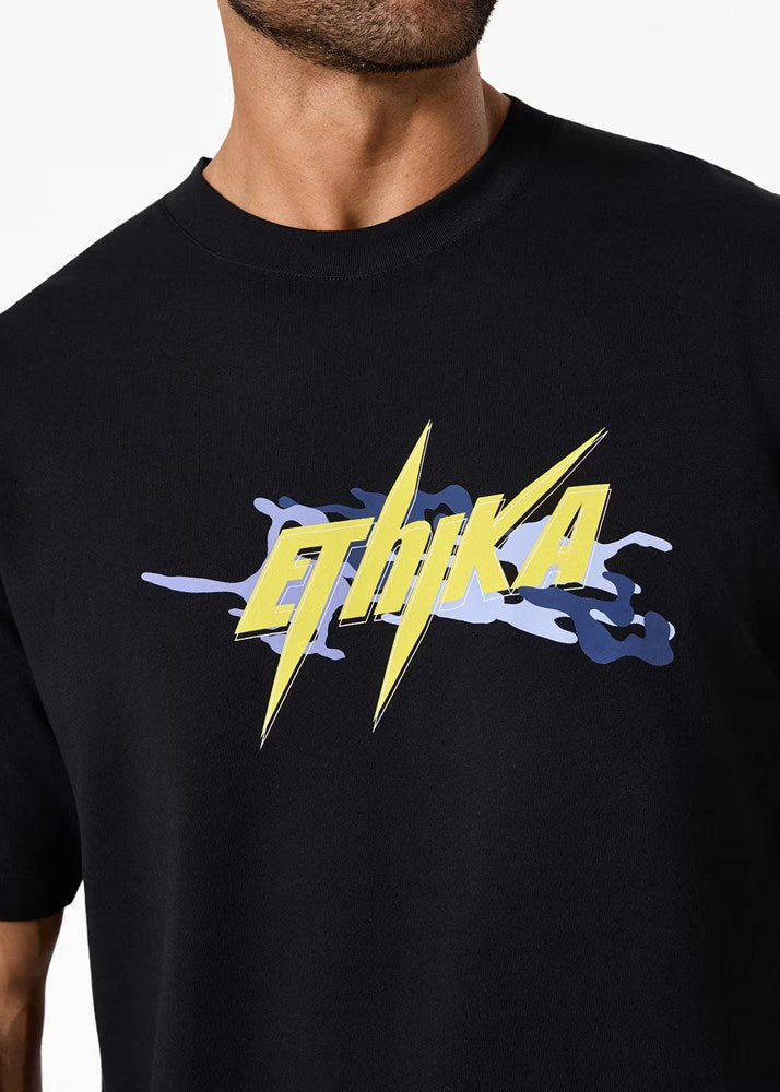 Ethika Mens Bolt Camo Tee - Black/Yellow