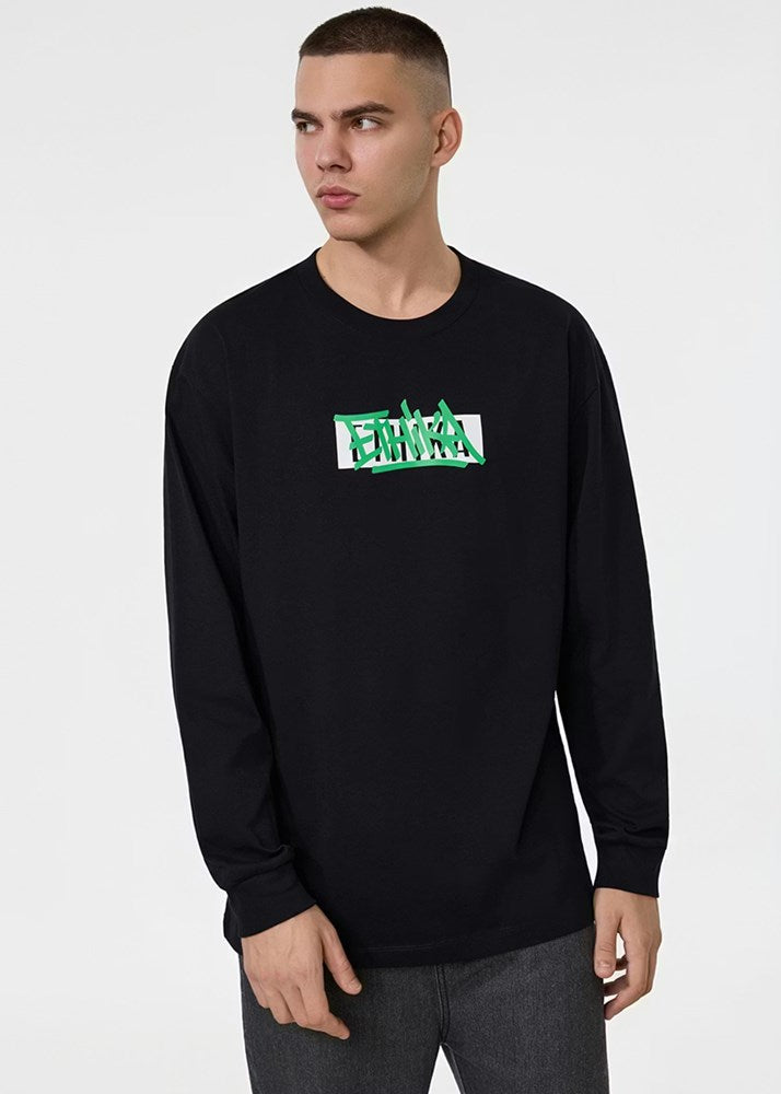 Ethika Mens Blastover Longsleeve Tee - Black