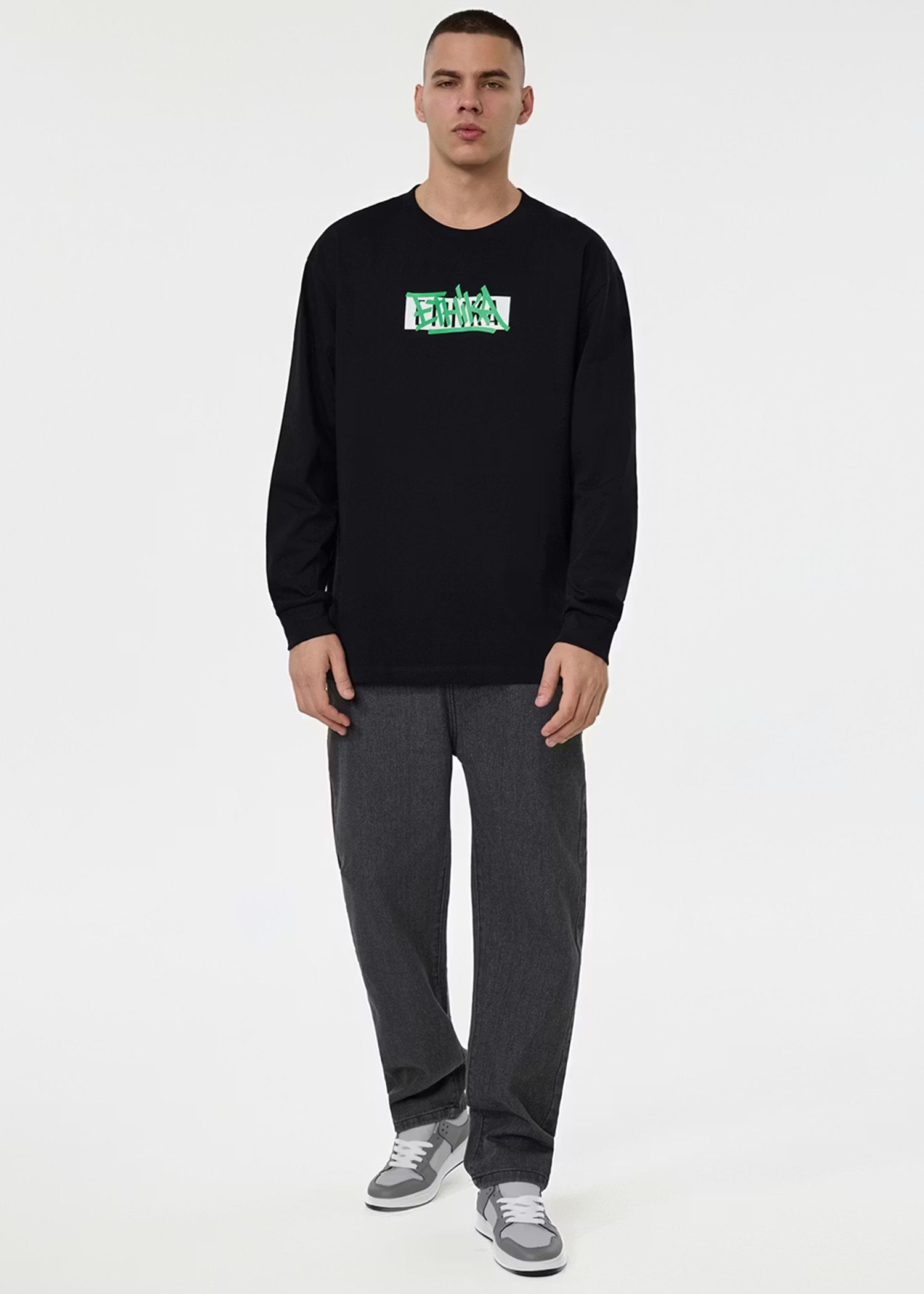Ethika Mens Blastover Longsleeve Tee - Black