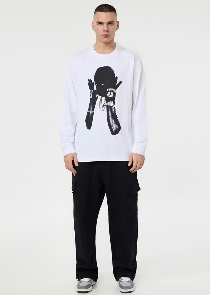 Ethika Mens Rider Longsleeve Tee - White