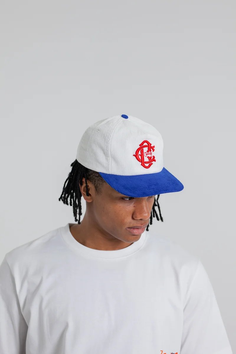 Crate Monogram Cord Snapback - White/Blue