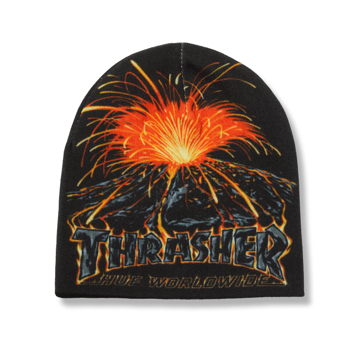 Huf X Thrasher Meltdown Reversible Beanie - Black