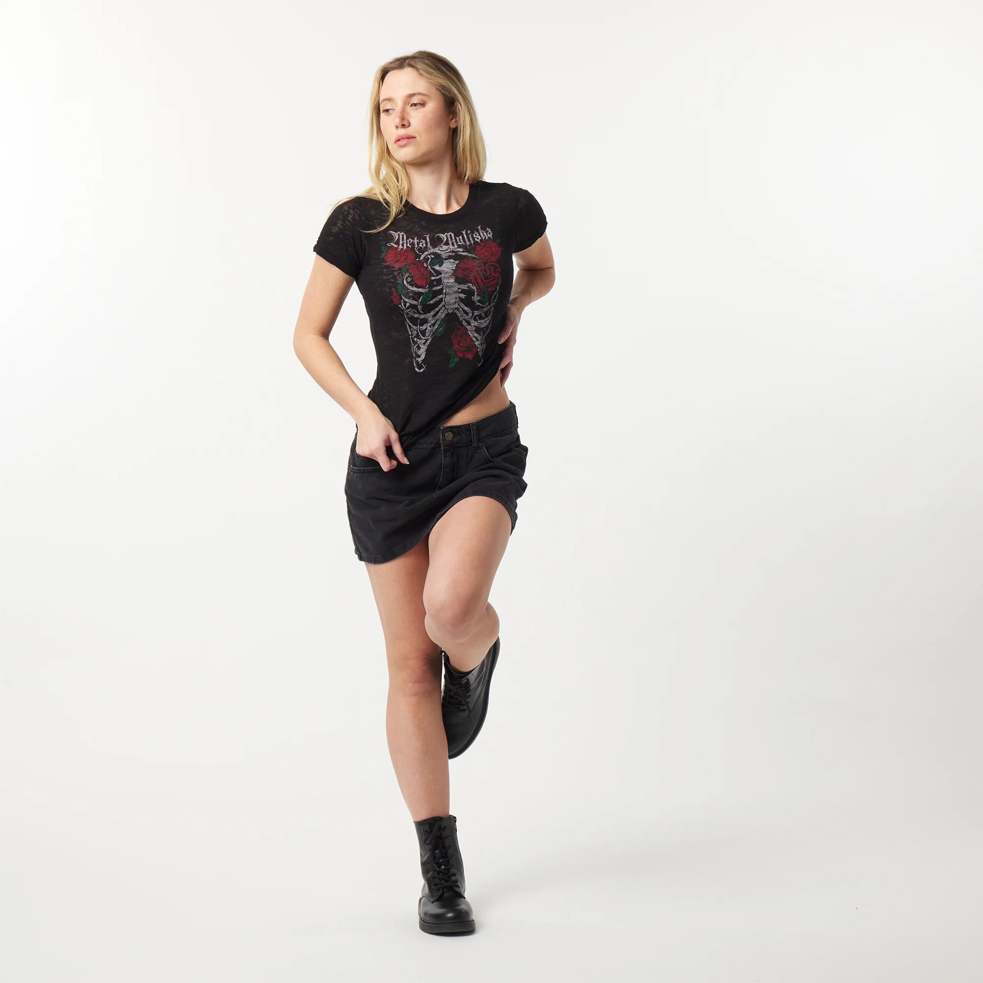 Metal Mulisha Bonez Burnout Womens Tee