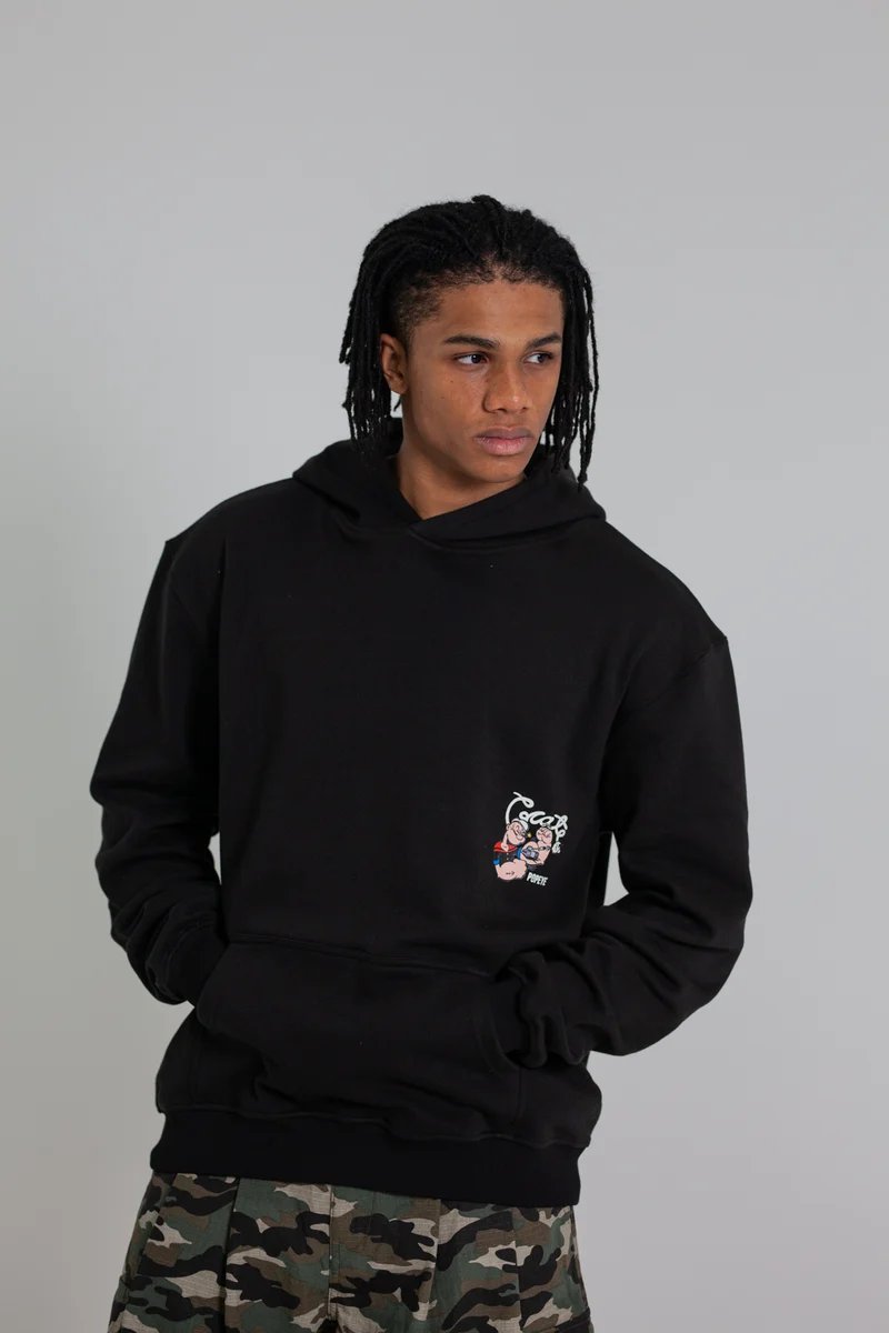 Crate X Popeye Tank Superfleece Hoodie - Black