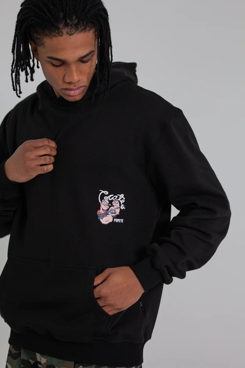 Crate X Popeye Tank Superfleece Hoodie - Black