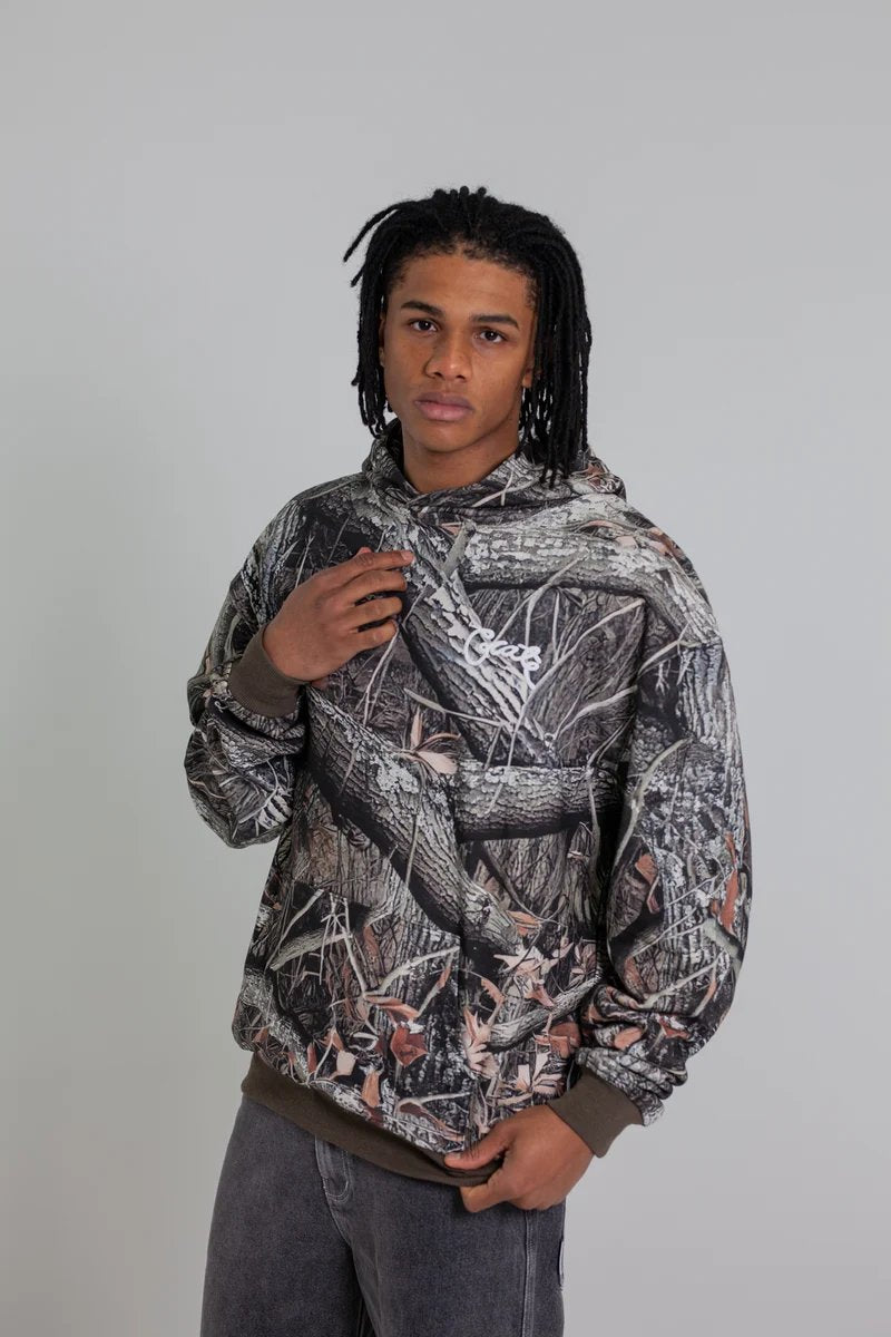Crate Scripted Box Fit Hoodie - Tree Camo