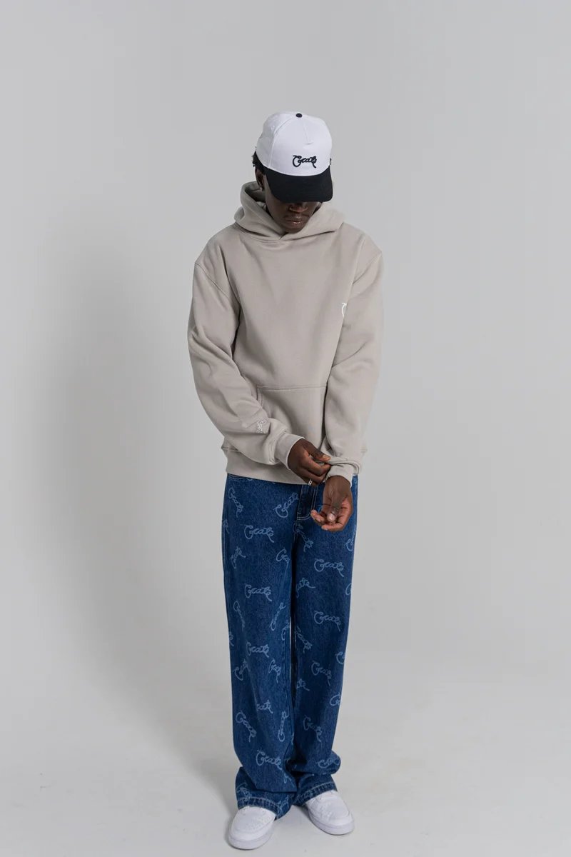 Crate Baggy Barry Laser Script Denim Pants - Navy