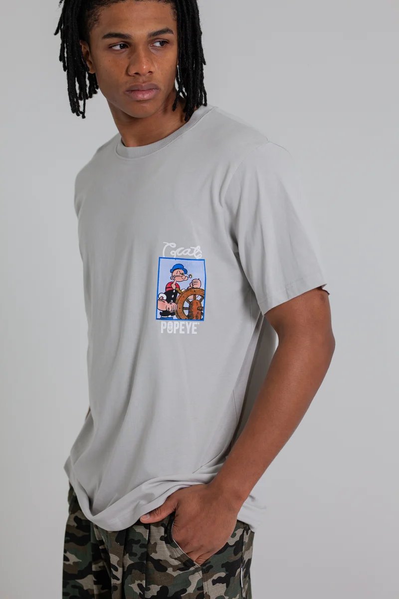 Crate X Popeye Captain Tee - Light Grey