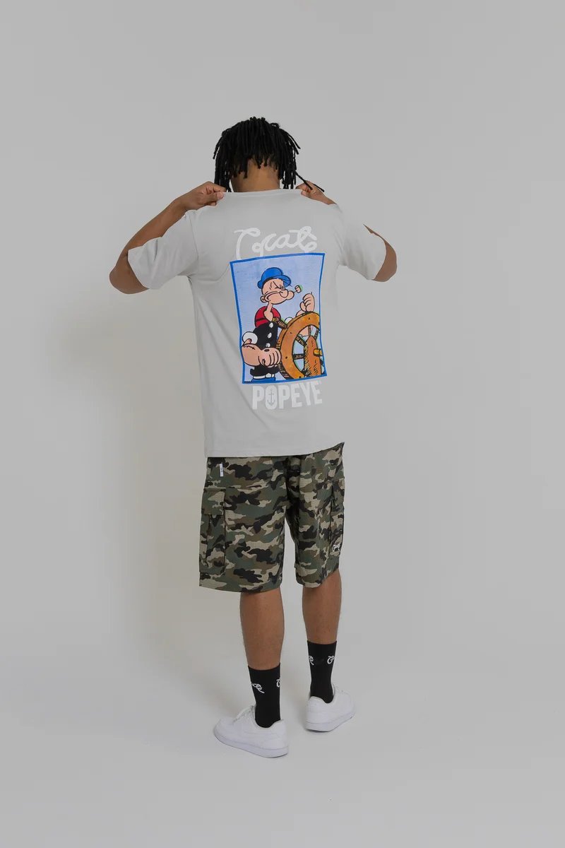 Crate X Popeye Captain Tee - Light Grey