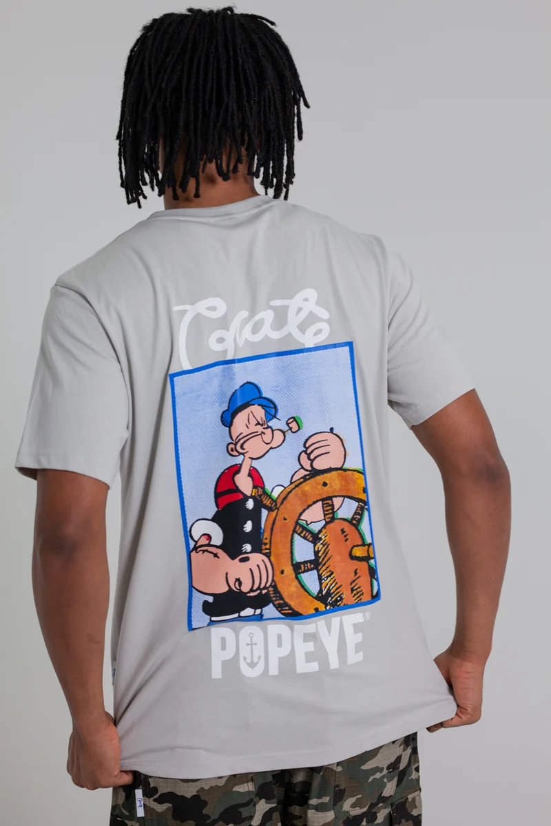 Crate X Popeye Captain Tee - Light Grey